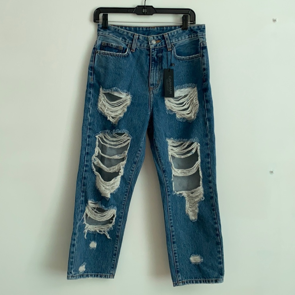 Ripped Hermia Carmar Non-Stretch Jeans